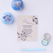 予算/サンキューカードのメモリ悔やみや弔慰。 チラシ (シングル)