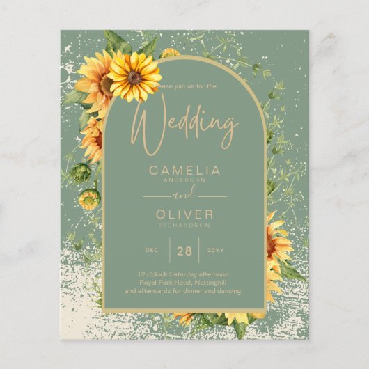 予算 サンキライ セージ 結婚式 招待状 RSVP QRコード チラシ (正面)