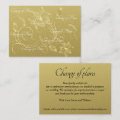 予算。シンプルゴールデン結婚延期 ノートカード (正面/裏面)