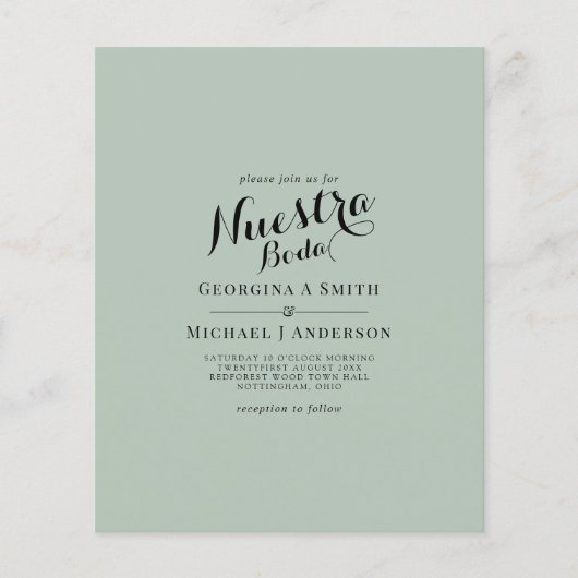 予算 スペイン語 ウェディング バイリンガル ボダ ウェディング チラシ (正面)