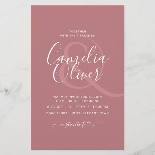 予算 ドゥースティ ローズ モノクローム ウェディング チラシ (正面)