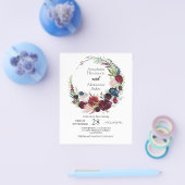 予算/バラ-結婚式招待状。フライヤー チラシ (シングル)