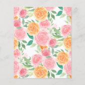 予算/バラ-結婚式招待状。フライヤー チラシ (裏面)