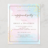 予算 |ピンクティール(緑がかった色)水彩婚約パーティ (正面)