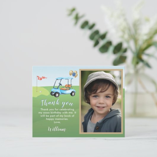 予算 フォトボーイ ゴルフ  誕生日 ありがとう サンキューカード (スタンド正面)