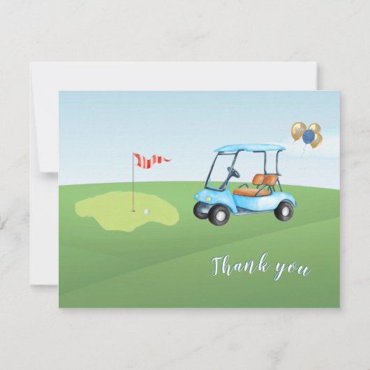 予算 フォトボーイ ゴルフ  誕生日 ありがとう サンキューカード (裏面)
