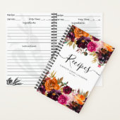予算 フラワー バーガンディー イエロー パープル ピンク レシピ ノートブック (内側)