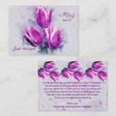 予算。フローラ、明るい赤紫色チューリップたった今結婚しました ノートカード (正面/裏面)