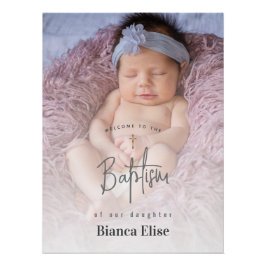予算 | ベビー写真バプテスマ歓迎サインのポスター ポスター