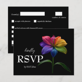 🌈 予算+メニュー+RSVP テクニカラー・ラブ 出欠カード