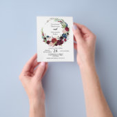 予算/ローズ - 結婚式招待状。フライヤー チラシ (手)