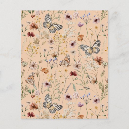 予算 – ワイルドフラワーフローラ結婚式招待状 (裏面)