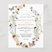 予算 – ワイルドフラワーフローラ結婚式招待状 (正面)