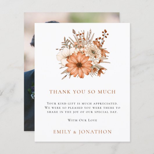 予算 |秋の花模様結婚の写真ありがとう (正面/裏面)