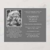 予算 葬儀 追悼  インビテーション 生涯の祝い (正面)