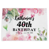 予算、誕生日かわいらしフローラの明るい色 ラージペーパーバッグ (正面)