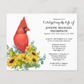 予算（鳥）ショウジョウコウカンチョウお祝いのライフ招待状 (正面)