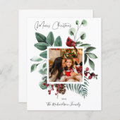 予算（鳥）ショウジョウコウカンチョウバードアンドパインメリークリスマスフォト (正面/裏面)