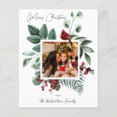 予算(鳥)ショウジョウコウカンチョウバードアンドパインメリークリスマスフォト チラシ (正面)