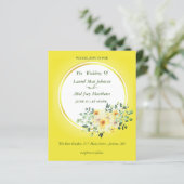 予算。黄色の背景バラ招待状 (スタンド正面)