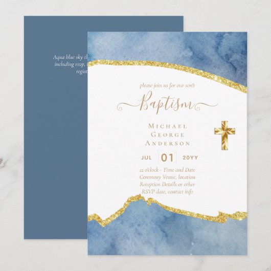 予算 Baptism Christening Communion 招待状 (正面/裏面)