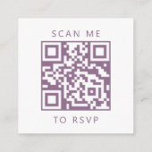 予算 Mauve スクリプト ウェディング QR コード RSVP エンクロージャーカード (裏面)