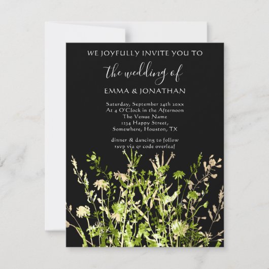 予算 QRコード 花畑 ゴールド グリーン (正面)