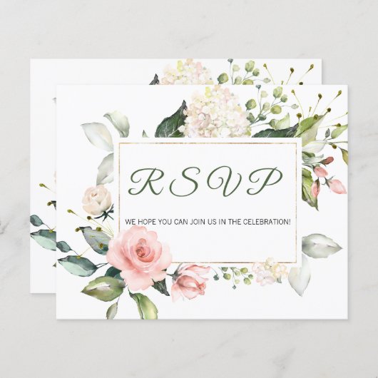 予算 – RSVPカード。 (正面/裏面)