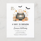 予算Aベビーはハロウィーンの赤ちゃんシャワーを醸造している チラシ (正面)