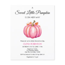 予算Aリトルカボチャ女の子ベビーシャワー招待状