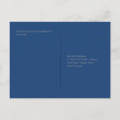 予算Agateブルー金ゴールド結婚式の招待QRコードRSVP ポストカード (裏面)