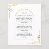 予算All-in-1金ゴールドアクセント結婚式INVITE チラシ (裏面)
