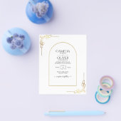 予算All-in-1金ゴールドアクセント結婚式INVITE チラシ (シングル)