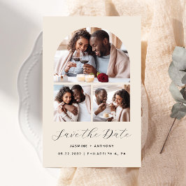 予算Arch 3-Photo Collage Beige日付を保存