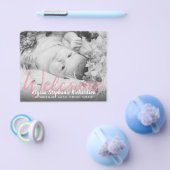 予算B&Wピンク歓迎の誕生のお知らせチラシ チラシ (シングル)