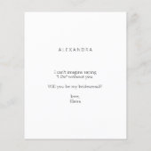 予算Be My Bridesmaid Photo Proposalスクリプト (裏面)