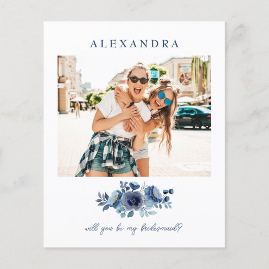 予算Be My Bridesmaid Photo Proposal Blue (正面)