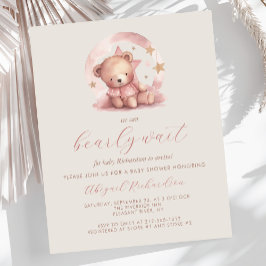 予算Bearly待ちピンクの女の子熊ベビーシャワー