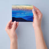 予算Blue Mountainの日付を保存結婚する チラシ (手)