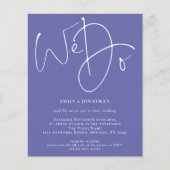 予算Blue QR結婚式の招待 (正面)