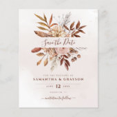 予算Bohoフラワーズ秋の結婚式保存日付 (正面)