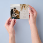 予算Boho花フォトウェディング日付を保存 チラシ (手)