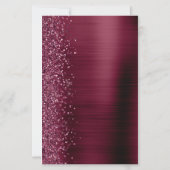 予算Burgundyブラシ仕上げメタル結婚式の招待 (裏面)