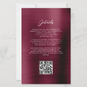 予算Burgundyブラシ仕上げメタルQRコード結婚ズ (裏面)