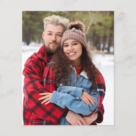 予算D青と白のフローラ日付の写真を保存 チラシ (裏面)