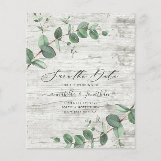 予算eucalyptus葉の白木の保存日付 (正面)