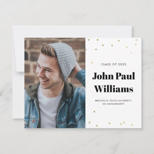 予算GRADグリッター写真卒業発表 サンキューカード (裏面)