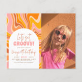 予算Groovyピンクのオレンジ色の写真の誕生日パーティーを取得 (正面)