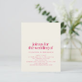 予算Groovyレトロ70s赤ピンクウェディング招待 (スタンド正面)