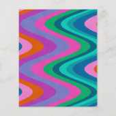 予算Groovy曲線カラフル線ウェディング招待 (裏面)